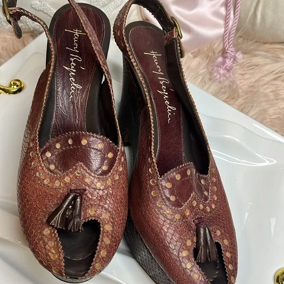 HENRY BEGUILAN VINTAGE PLATFORM SANDALS - Picture 6 of 7